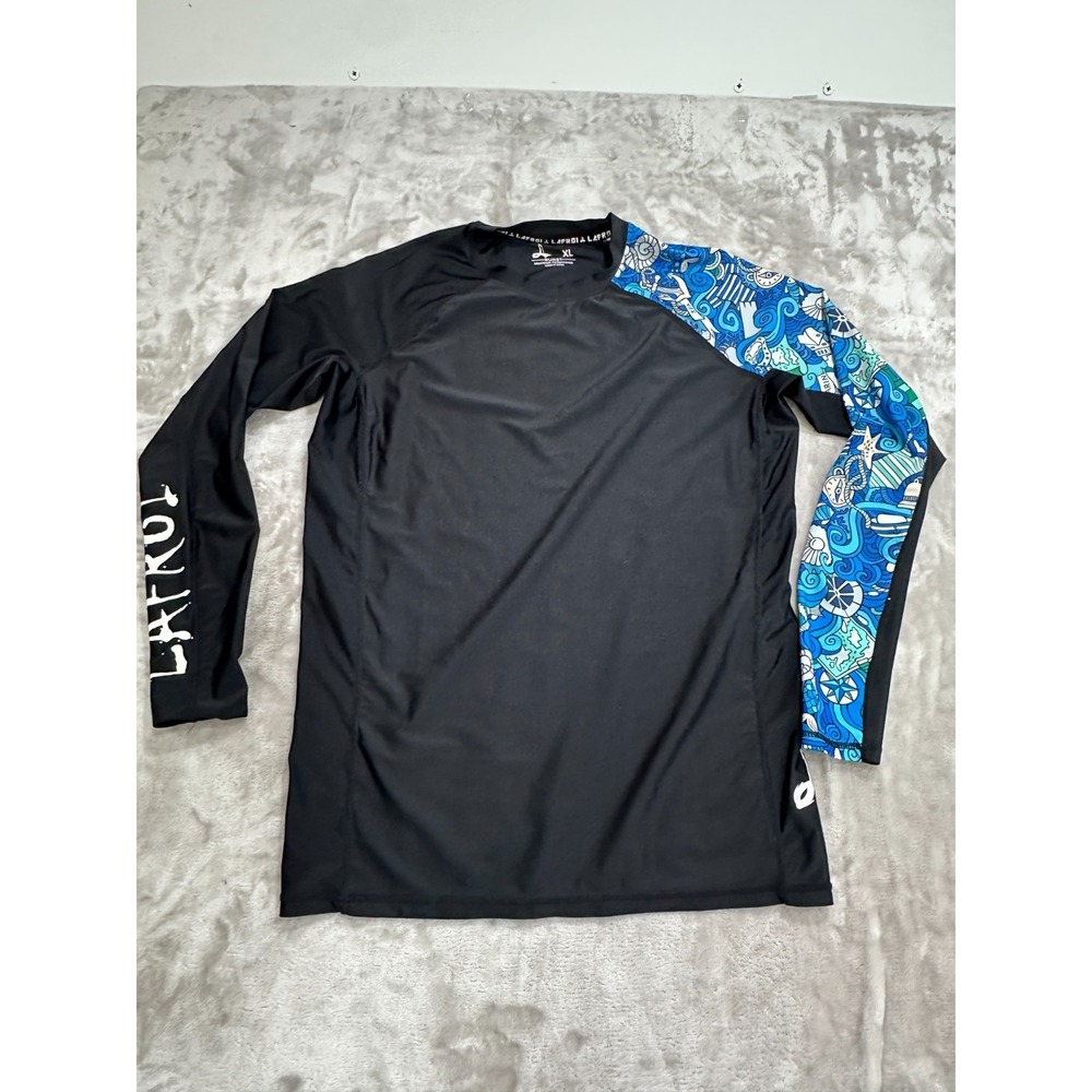 Lafroi Burst Maximum Performance Rash Guard Mens XL Black Long Sleeve BJJ EUC